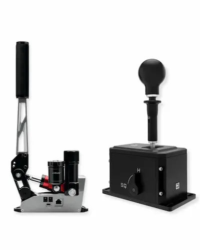 Simagic high-performance racing peripherals collection – sequential shifters and hydraulic handbrakes for professional sim racing setups